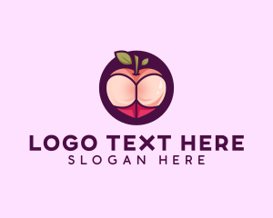 Naughty - Sexy Fruit Lingerie logo design