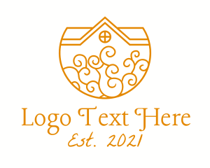 Decorative - Orange Decorative Mansion logo design