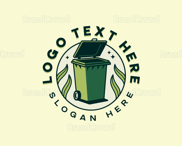 Eco Leaf Trash Bin Logo