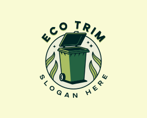 Eco Leaf Trash Bin logo design