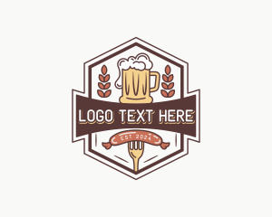 Stein Glass - Sausage Beer Pub logo design