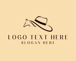 Pony - Horse Cowboy Hat logo design