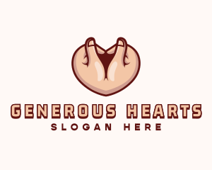 Philanthropy - Heart Love Hand logo design