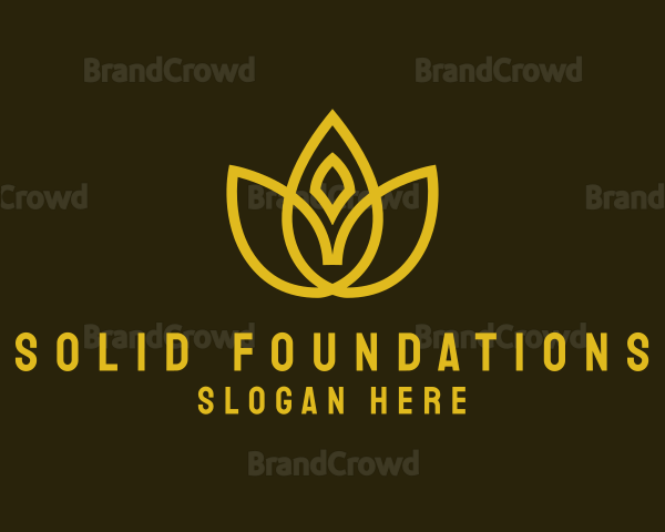 Gold Lotus Flower Logo