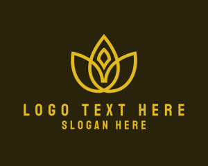 Lotus - Gold Lotus Flower logo design