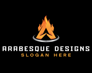 Burning Flame Letter A logo design