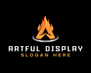 Burning Flame Letter A logo design