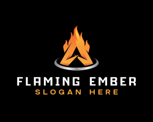 Burning - Burning Flame Letter A logo design
