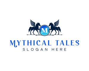 Mythical Horse Pegasus logo design