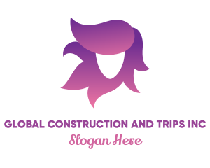 Violet Hair Woman Logo