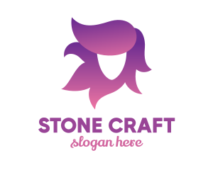 Model - Violet Hair Woman logo design