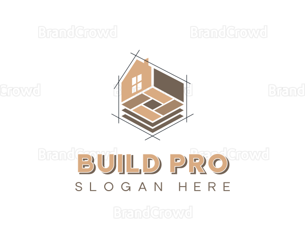 Architecture Blueprint Home Builder Logo