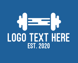 Barbell - Cloud Fitness Gym logo design