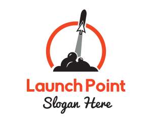 Takeoff - Cursor Rocket Launch logo design