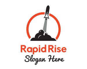 Takeoff - Cursor Rocket Launch logo design