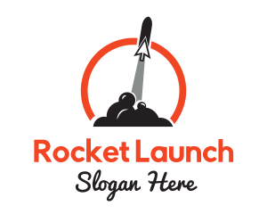 Projectile - Cursor Rocket Launch logo design