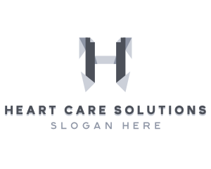 Origami Fold Structure Letter H logo design