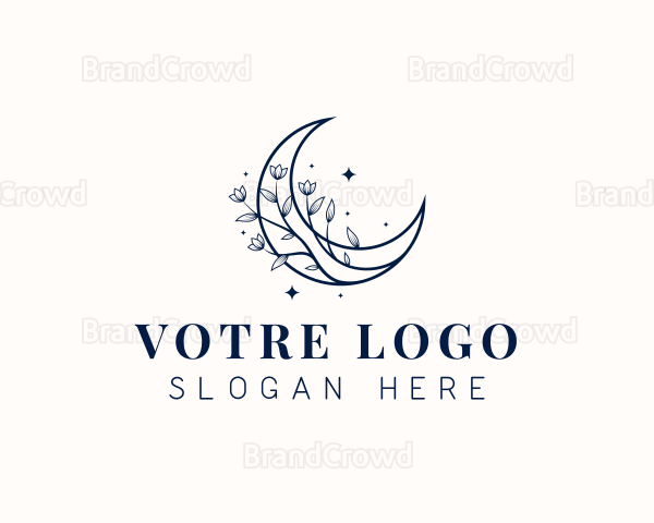 Moon Floral Beauty Logo