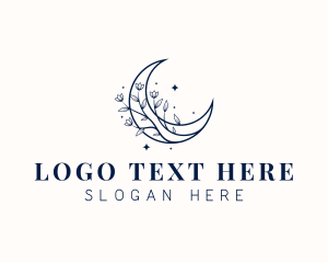 Elegant - Moon Floral Beauty logo design