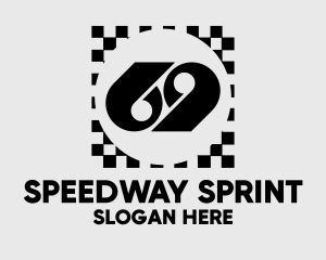 Racing Checkerboard 69 logo design