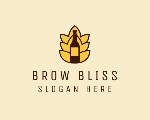 Barley Beer Bottle Label logo design