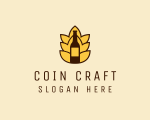 Barley Beer Bottle Label logo design