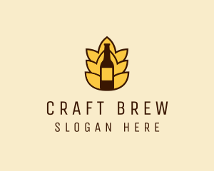 Brewer - Barley Beer Bottle Label logo design