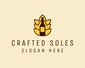 Barley Beer Bottle Label logo design