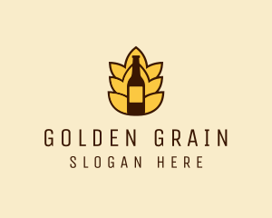 Grain - Barley Beer Bottle Label logo design
