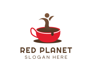 Red Mug Coffee Drink logo design