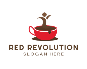 Red Mug Coffee Drink logo design