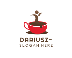 Barista - Red Mug Coffee Drink logo design