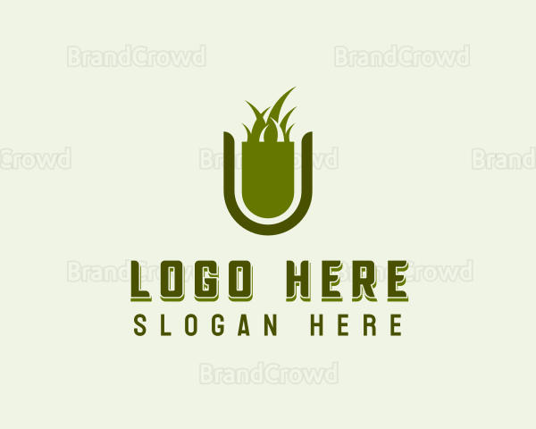 Lawn Grass Letter U Logo