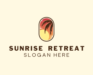 Holiday - Palm Tree Sunset Holiday logo design