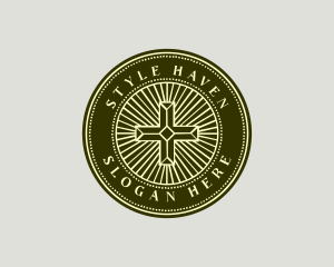 Church - Christian Bible Cross logo design