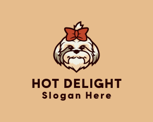 Cute Shih Tzu Dog  logo design