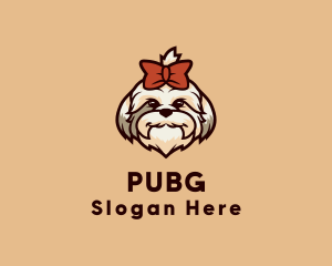 Orange Puppy - Cute Shih Tzu Dog logo design