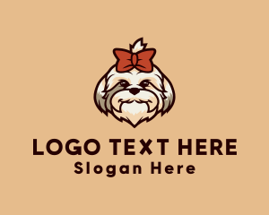 Cartoon - Cute Shih Tzu Dog logo design