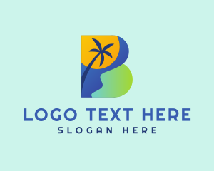 Hostel - Beach Vacation Letter B logo design