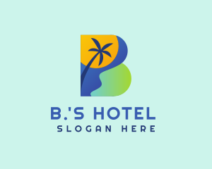 Beach Vacation Letter B logo design