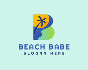 Beach Vacation Letter B logo design