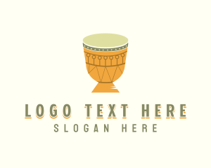 Talking Drum - Djembe Musical Drum logo design