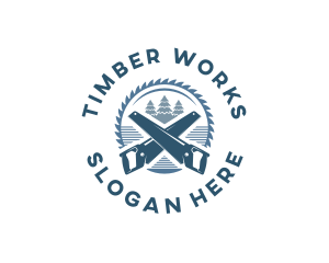 Saw Lumber Woodwork logo design