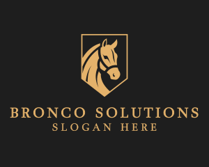 Bronco - Equine Horse Shield logo design