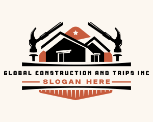 Construction Hammer Carpentry logo design