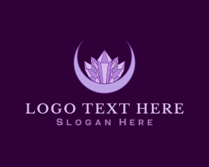 Elegant - Moon Gem Crystal logo design