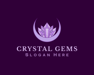 Moon Gem Crystal logo design