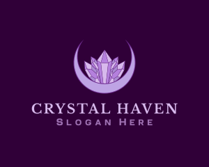 Moon Gem Crystal logo design