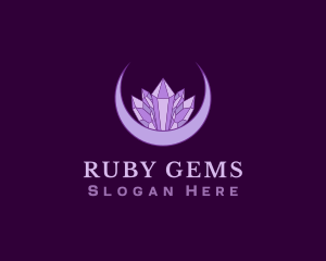 Ruby - Moon Gem Crystal logo design