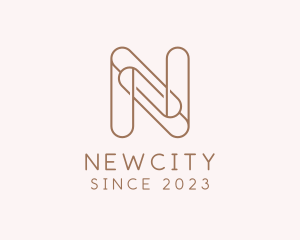 Paper Clip Letter N Outline logo design